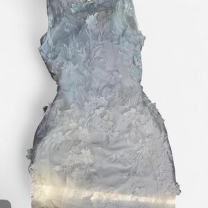 Elegant Light Gray Floral Lace Sheath Dress